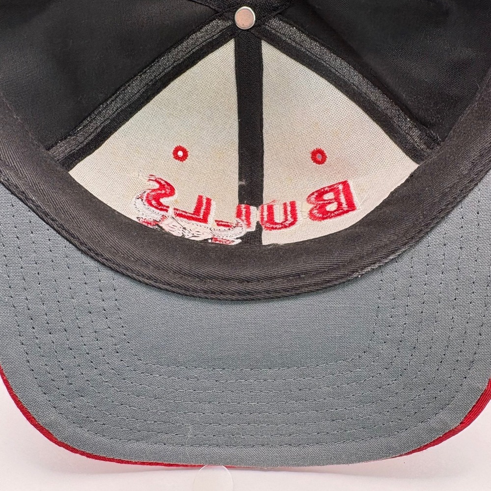 Vintage Chicago Bulls Twins Enterprise Snapback Hat Black Red NBA Basketball Cap - Picture 4 of 6